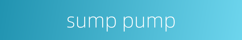 sump pump的同义词