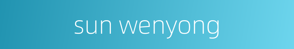 sun wenyong的同义词