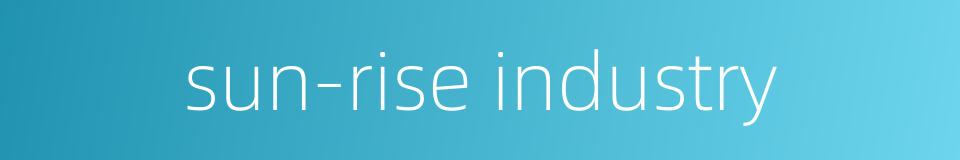 sun-rise industry的同义词