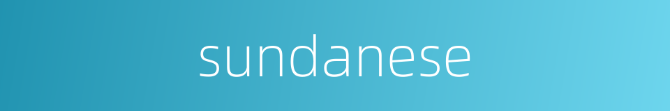 sundanese的同义词