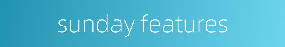 sunday features的同义词