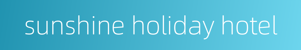 sunshine holiday hotel的同义词