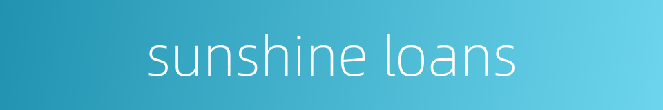 sunshine loans的同义词