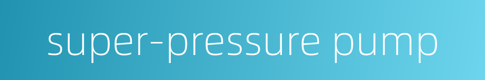 super-pressure pump的同义词