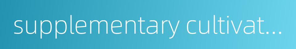 supplementary cultivated land的同义词