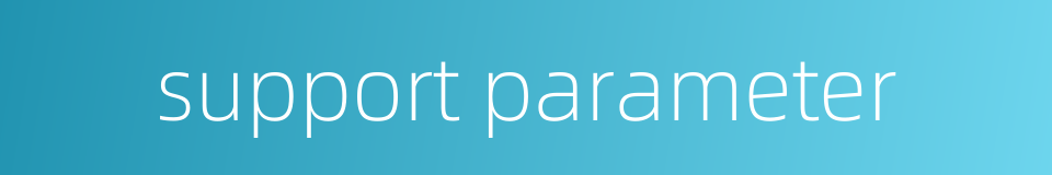 support parameter的同义词