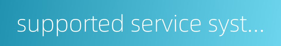 supported service system的同义词