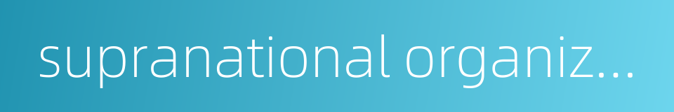 supranational organization的同义词