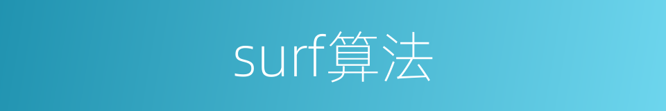 surf算法的同义词