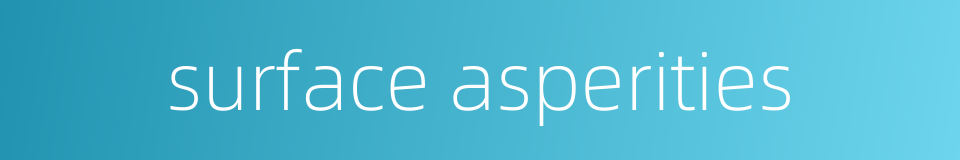 surface asperities的同义词