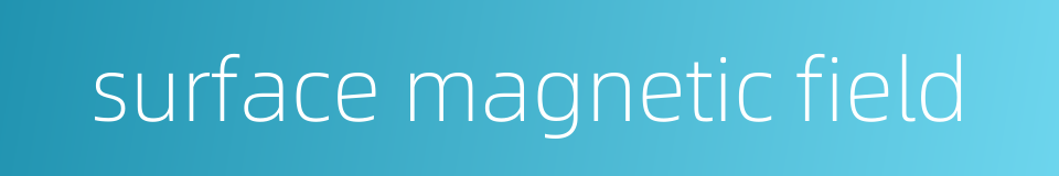 surface magnetic field的同义词