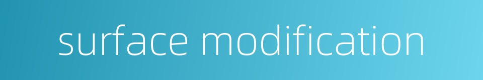 surface modification的同义词
