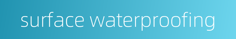 surface waterproofing的同义词