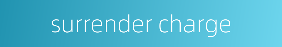 surrender charge的同义词