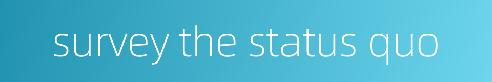 survey the status quo的同义词