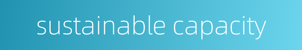 sustainable capacity的同义词