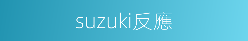 suzuki反應的同義詞