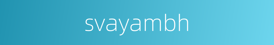 svayambh的同义词