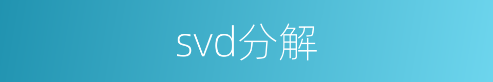 svd分解的同义词