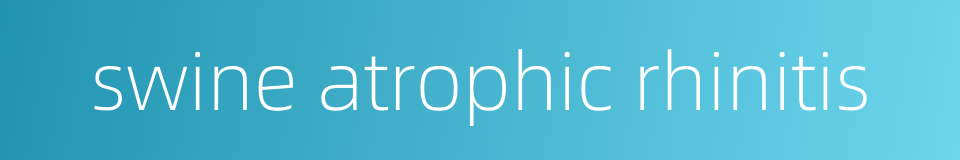 swine atrophic rhinitis的同义词
