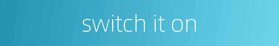 switch it on的同义词