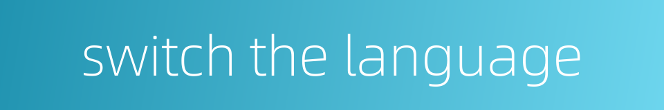 switch the language的同义词