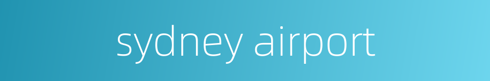 sydney airport的同义词