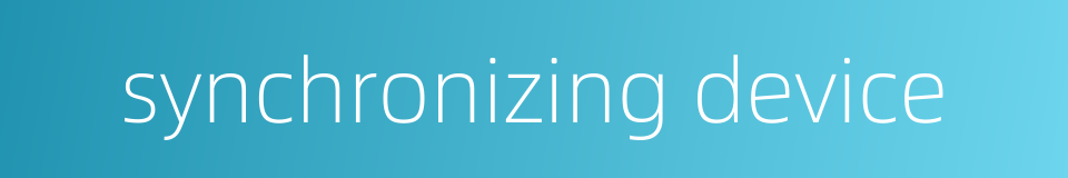 synchronizing device的同义词