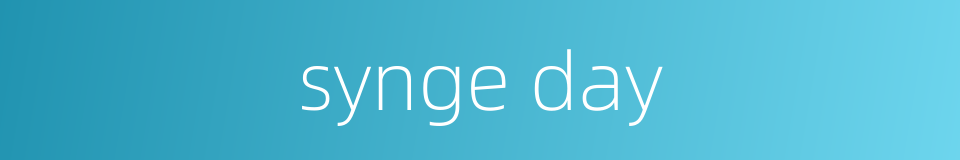 synge day的同义词