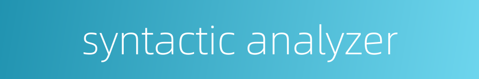 syntactic analyzer的同义词