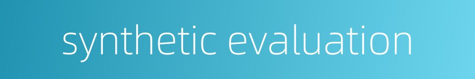 synthetic evaluation的同义词