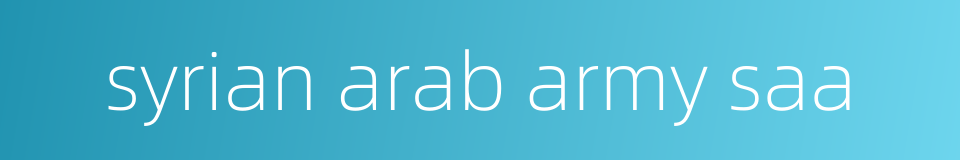 syrian arab army saa的同义词