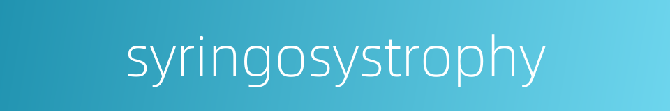 syringosystrophy的同义词