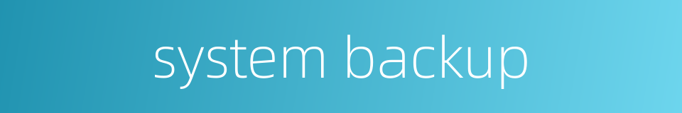 system backup的同义词