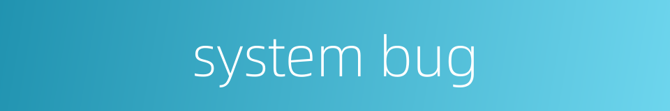 system bug的同义词