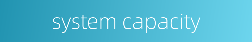 system capacity的同义词
