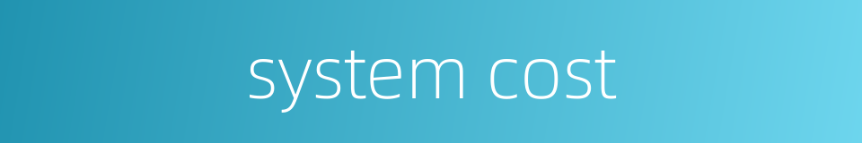 system cost的同义词