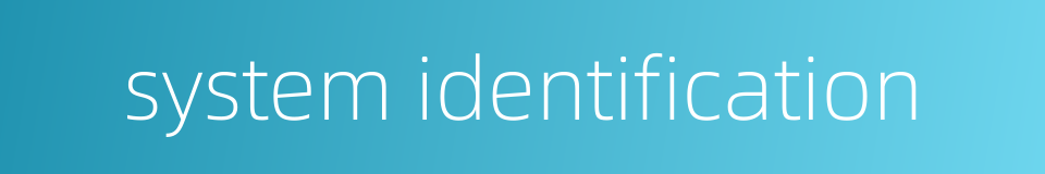 system identification的同义词