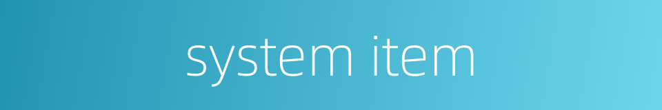 system item的同义词