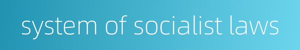 system of socialist laws的同义词