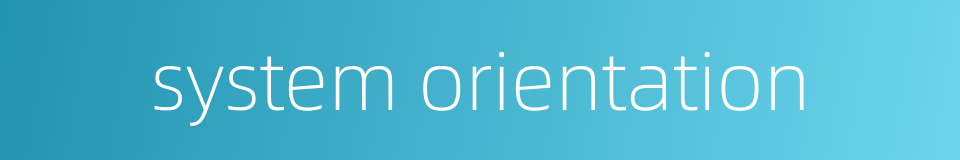 system orientation的同义词