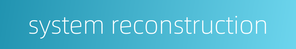 system reconstruction的同义词