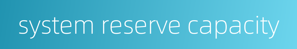 system reserve capacity的同义词