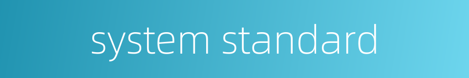system standard的同义词