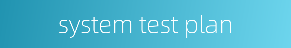 system test plan的同义词