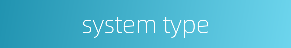 system type的同义词
