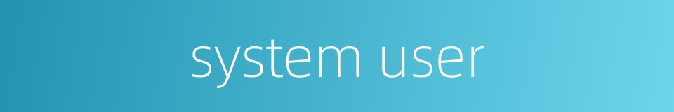 system user的同义词
