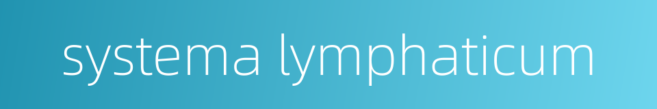 systema lymphaticum的同义词