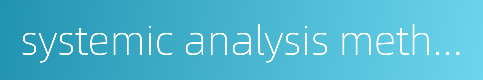 systemic analysis method的同义词