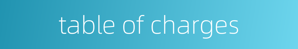 table of charges的同义词
